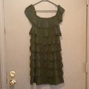 White House Black Market Tiered Little Black Dress Size 2